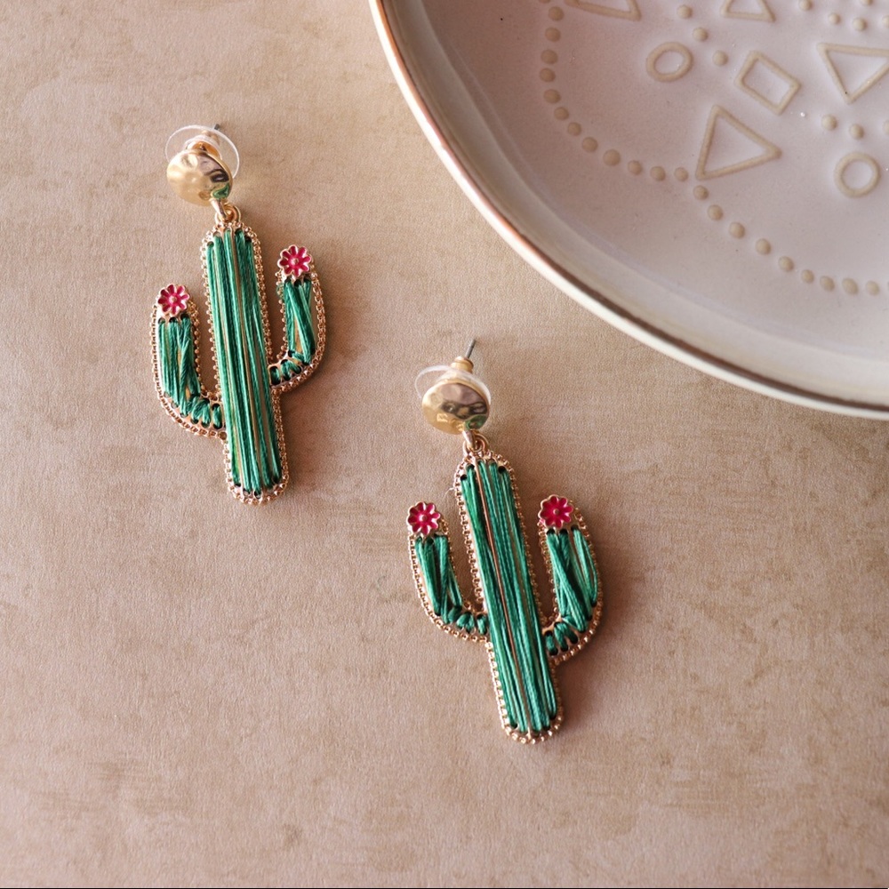 LAST ONE | Vibrant Cactus Earrings - Picture 1 of 4